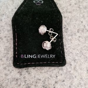 NWOT Bling Jewelry 925 Silver Knot Earrings in velvet pouch